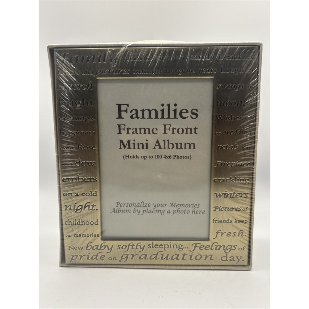 "Families" Frame Front Mini Photo Album - Holds 100 6x4 Photos - NEW